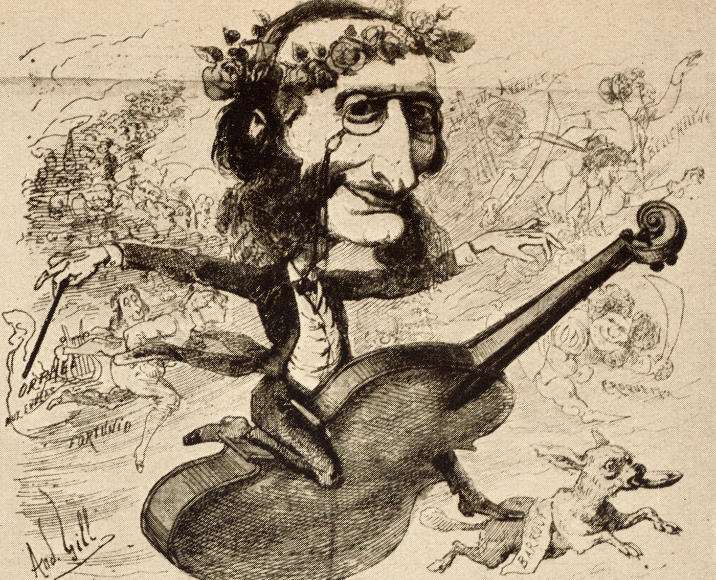 Offenbach-Karikatur von Gill, 1861