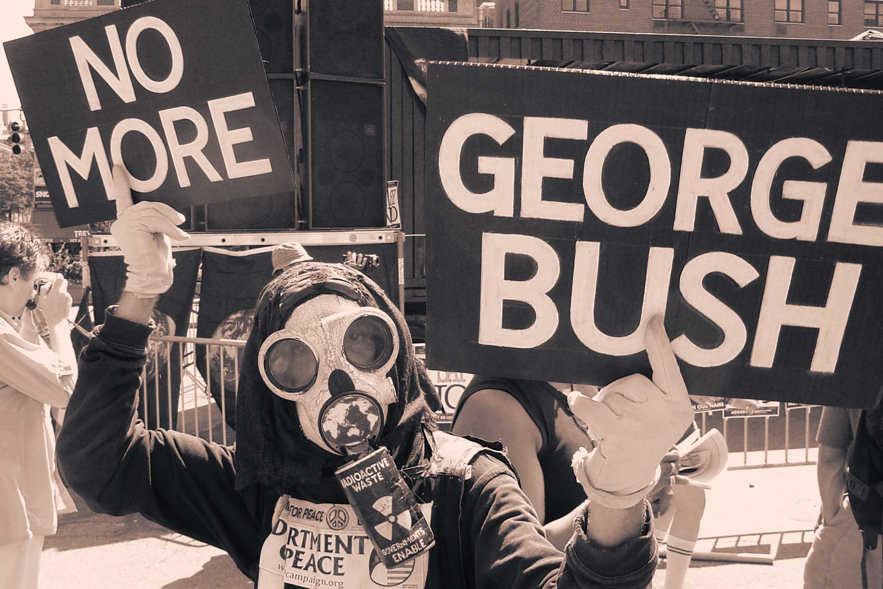 Protester in New York City during the 2004 Republican National Convention