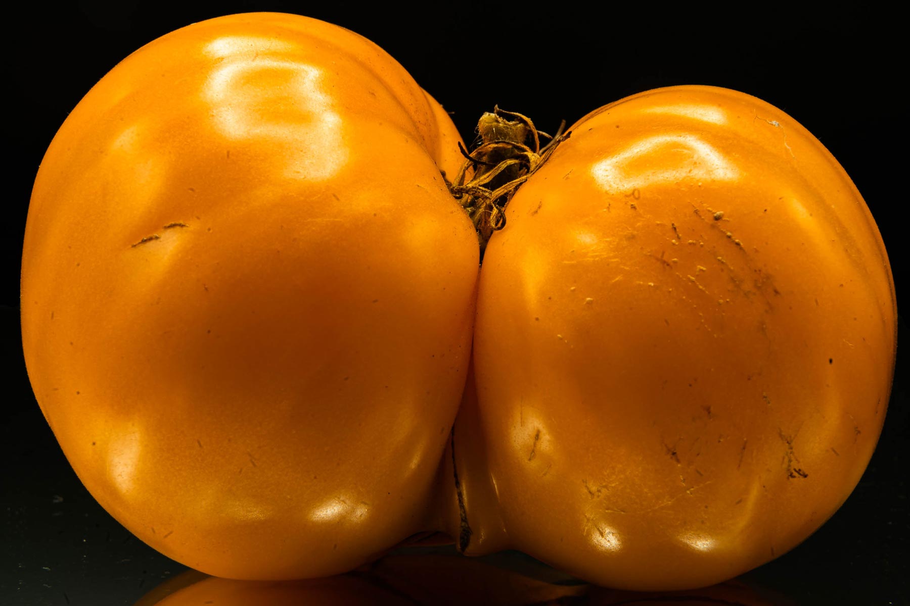 Yellow tomato from our garden.